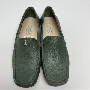 Talbots green leather driving loafers 7.5